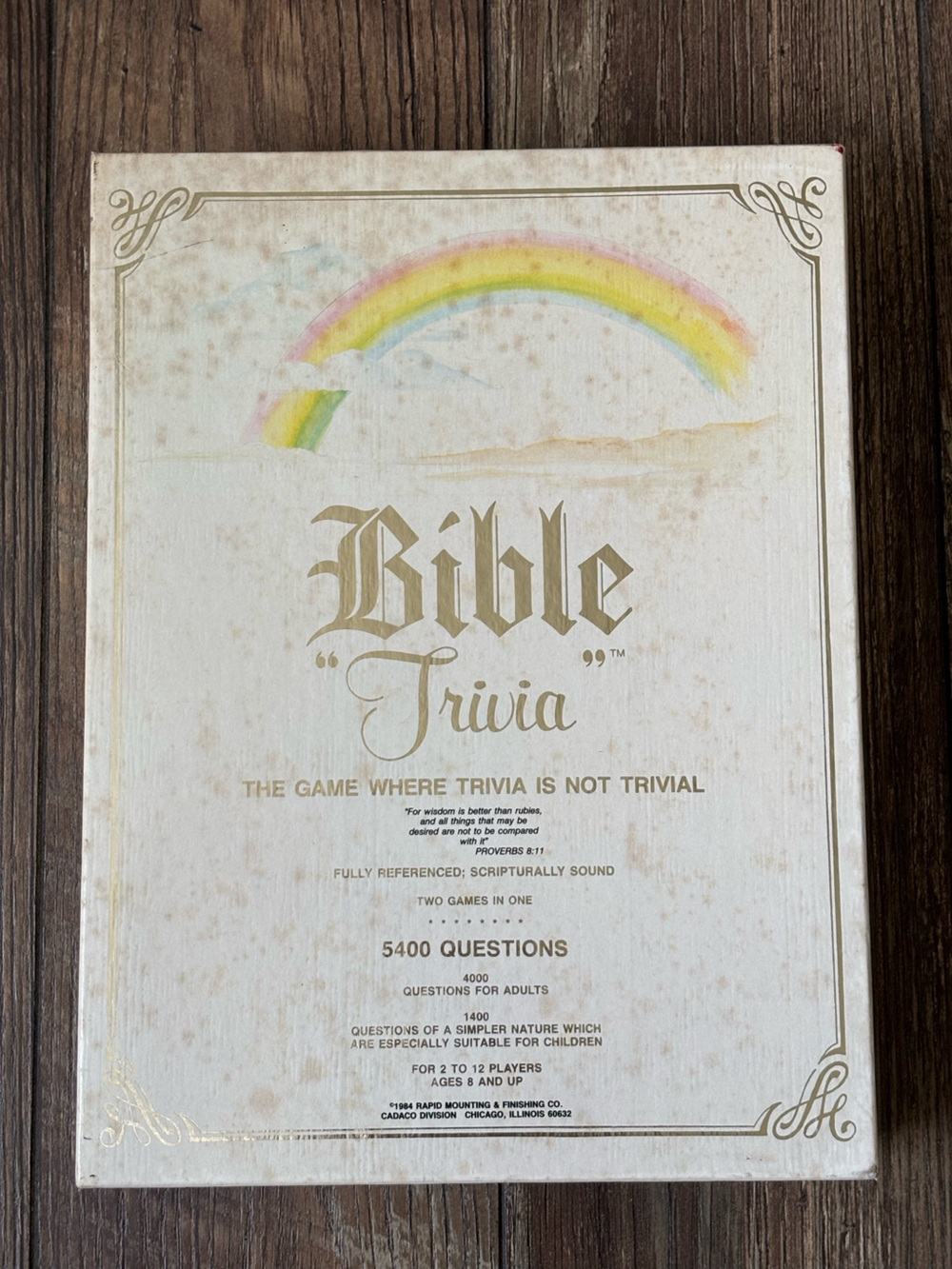 Vintage Bible Trivia Board Game 5400 Questions for Adults and Children 1985
